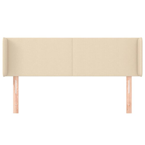 vidaXL Tête de lit avec oreilles Crème 147x16x78/88 cm Tissu