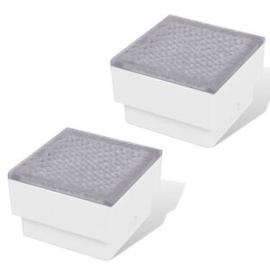 vidaXL Lampes enterr&eacute;es &agrave; LED 2 pcs 100x100x68 mm