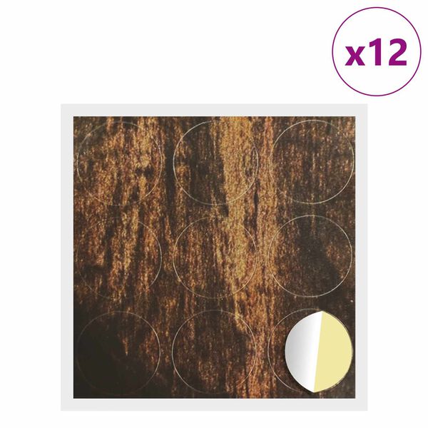 vidaXL Couverture de vis auto-adh&eacute;sive 12 pcs Bois ancien