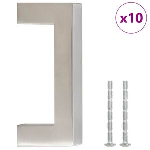 vidaXL Poign&eacute;es d'armoire 10 pcs argent&eacute; 64 mm acier inoxydable