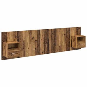 vidaXL T&ecirc;te de lit avec armoire 3 pc Bois Ancien Bois d'ing&eacute;nierie