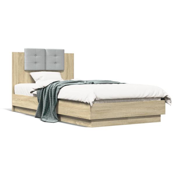 vidaXL Cadre de lit sans matelas ch&ecirc;ne sonoma 75x190 cm