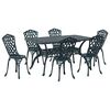 vidaXL Ensemble de salle &agrave; manger pour jardin 7 pcs Vert Aluminium
