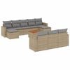 vidaXL Salon de jardin 11 pcs avec coussins beige r&eacute;sine tress&eacute;e