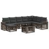 vidaXL Ensemble de canap&eacute; de jardin 9 pc Gris et Gris fonc&eacute; polyrotin