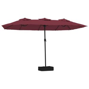vidaXL Parasol de jardin &agrave; double t&ecirc;te rouge bordeaux 449x265 cm