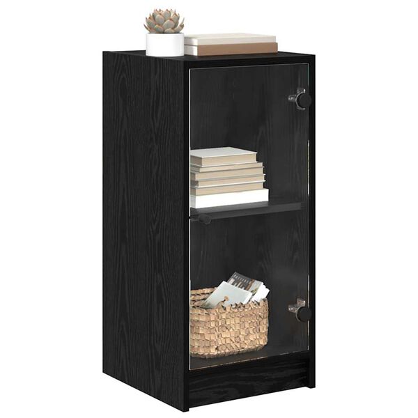 vidaXL Buffet Ch&ecirc;ne noir 35 x 37 x 76 cm Bois d'ing&eacute;nierie