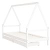 vidaXL Cadre de lit d'enfants tiroirs blanc 90x190 cm bois pin massif