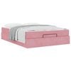 vidaXL Cadre de lit avec matelas avec matelas 2 pcs Rose Velours