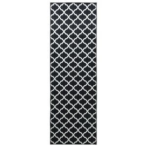 vidaXL Coureur de Tapis LESAKA Noir et blanc 50 x 100 cm