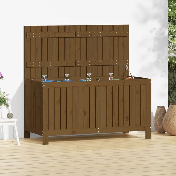 vidaXL Boîte de rangement de jardin Marron miel 121x55x64 cm Bois pin