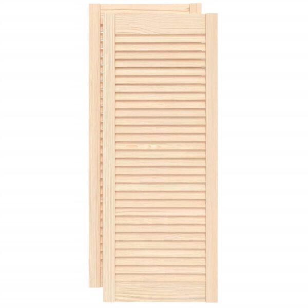 vidaXL Portes d'armoire &agrave; persiennes 2 pcs 99,3x39,4 cm pin massif