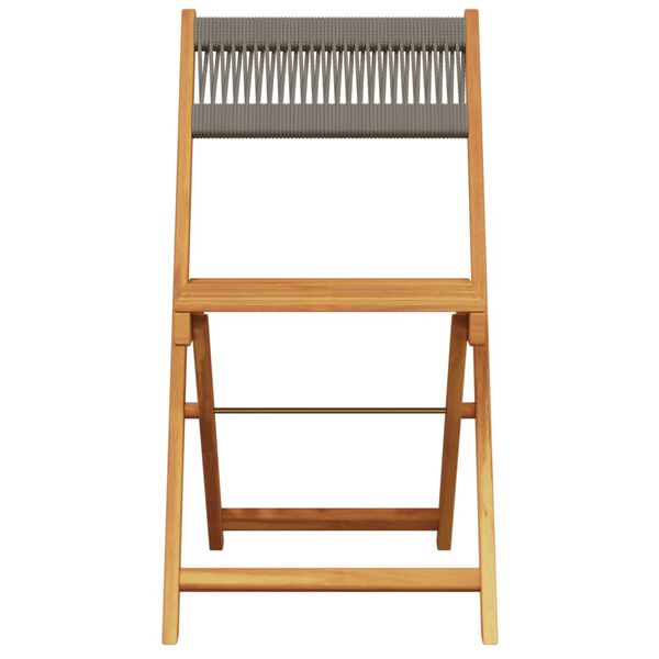 vidaXL Ensemble de bistro 3 pcs gris polypropyl&egrave;ne et bois massif
