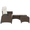 vidaXL Salon de jardin 3 pcs avec coussins forme L marron polyrotin