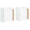 vidaXL Armoires murales 2 pcs blanc bois d'ing&eacute;nierie