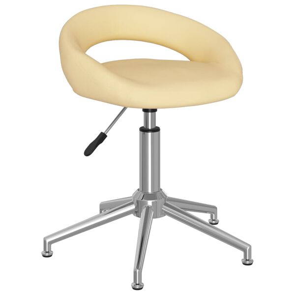 vidaXL Chaise de bureau pivotante Cr&egrave;me Similicuir
