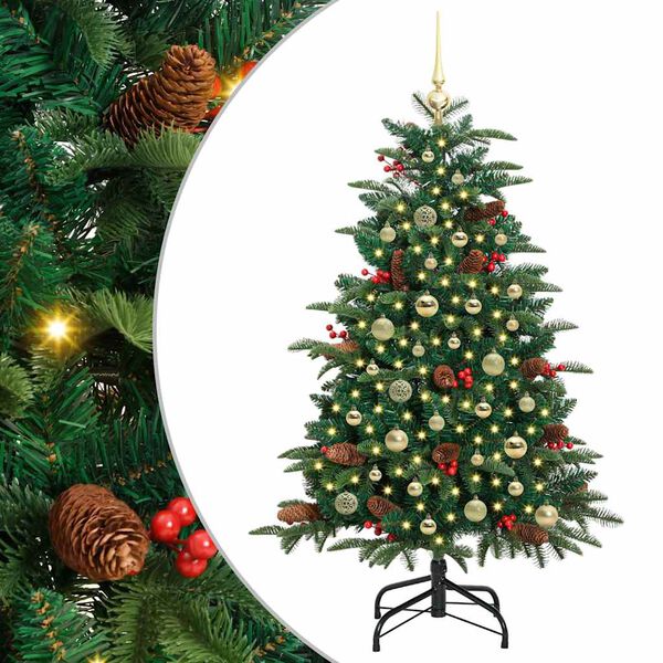 vidaXL Sapin de No&euml;l artificiel Vert 150 cm PVC, m&eacute;tal et plastique