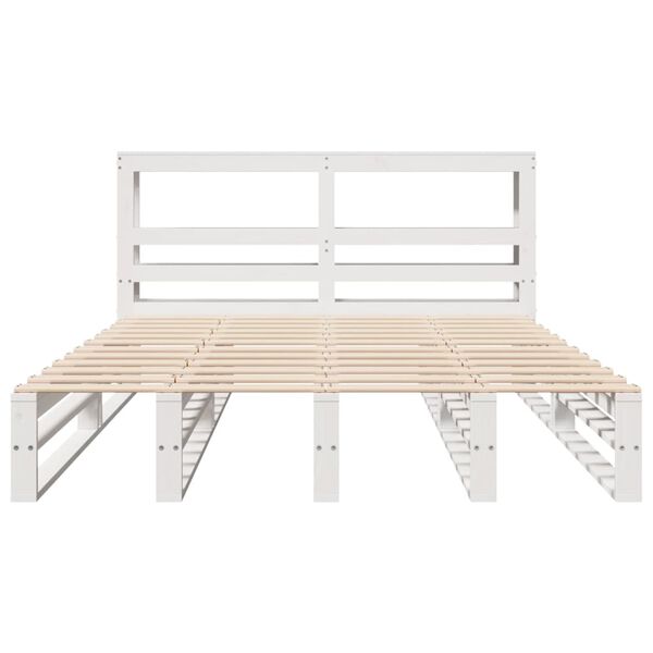 vidaXL Cadre de lit sans matelas blanc 140x200 cm bois de pin massif
