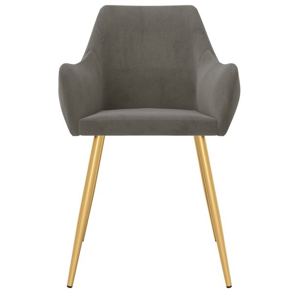 vidaXL Chaises &agrave; manger lot de 2 Gris fonc&eacute; Velours