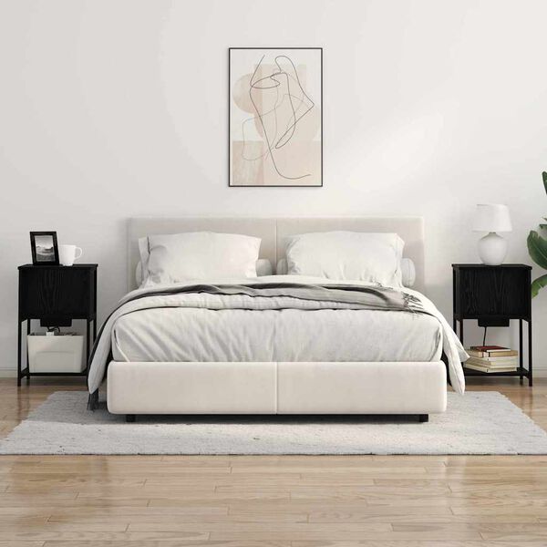 vidaXL Cabinet de chevet Ch&ecirc;ne noir 38 x 31 x 61 cm Bois d'ing&eacute;nierie