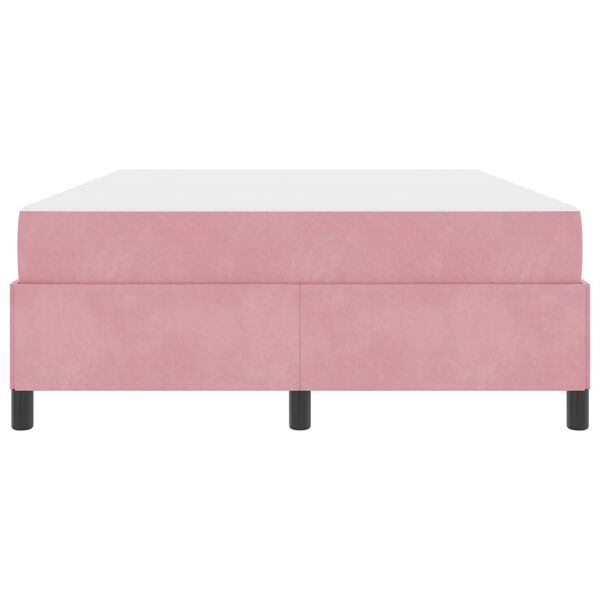 vidaXL Cadre de lit avec matelas Rose 160 x 200 cm tissu