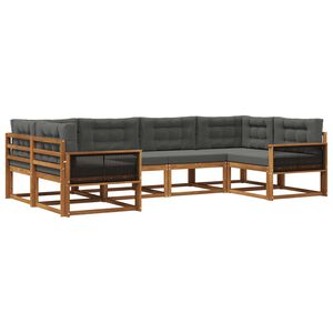 vidaXL Ensemble de canap&eacute;s d'ext&eacute;rieur 6 pcs Naturel et Anthracite