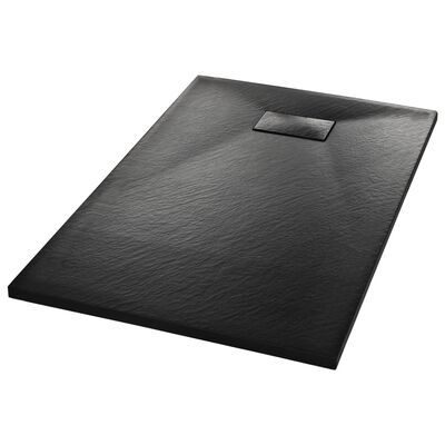 vidaXL Bac de douche SMC Noir 100 x 80 cm
