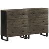 vidaXL Buffets 2 pcs noir 60x33x75 cm bois massif de manguier