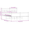 vidaXL Cadre de lit sans matelas ch&ecirc;ne fum&eacute; 150x200 cm bois ing&eacute;nierie