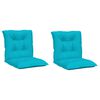 vidaXL Coussins de chaise de jardin &agrave; dossier bas lot de 2 turquoise