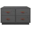 vidaXL Table basse Gris 80x80x45 cm Bois massif de pin