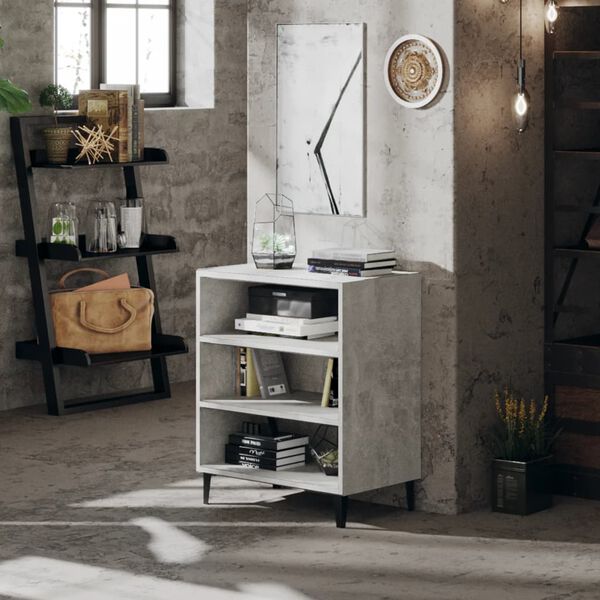 vidaXL Buffet gris b&eacute;ton 57x35x70 cm bois d'ing&eacute;nierie