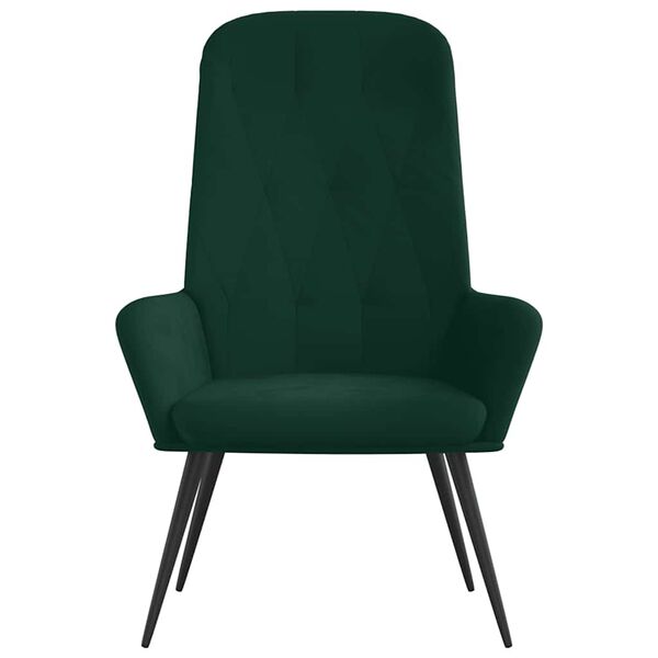 vidaXL Chaise de relaxation Vert fonc&eacute; Velours