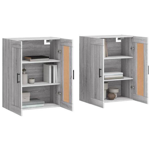 vidaXL Armoires murales 2 pcs sonoma gris bois d'ing&eacute;nierie