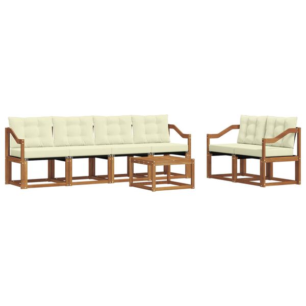 vidaXL Ensemble de canap&eacute;s d'ext&eacute;rieur 7 pcs Naturel et Cr&egrave;me