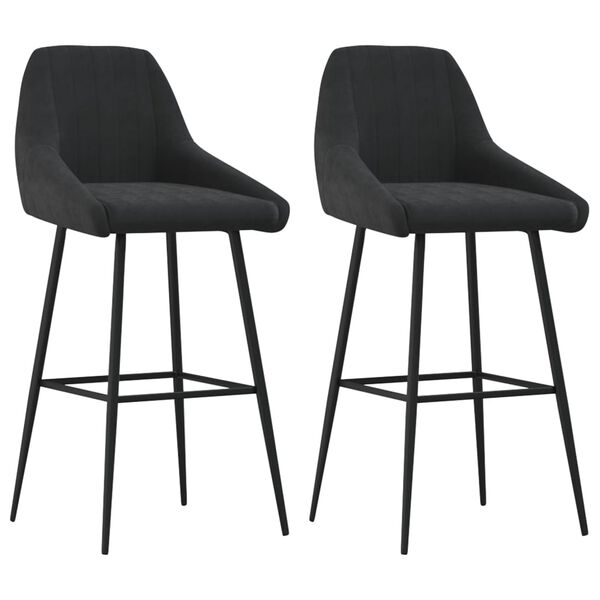 vidaXL Tabourets de bar lot de 2 noir velours