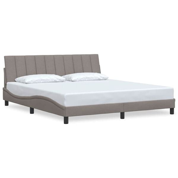 vidaXL Cadre de lit sans matelas Hanko taupe 180x200 cm tissu