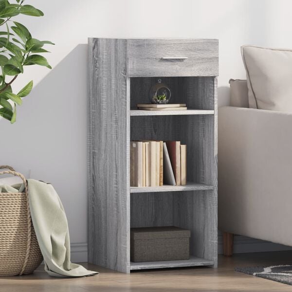 vidaXL Buffet sonoma gris 40x42,5x93 cm bois d'ing&eacute;nierie
