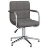 vidaXL Chaise pivotante de salle &agrave; manger Gris fonc&eacute; Tissu