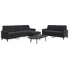 vidaXL Ensemble de canapés 3 pcs avec coussins Noir Velours