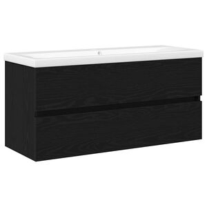 vidaXL Meuble de Lavabo de Salle de Bain Ch&ecirc;ne noir 100 x 39 x 62 cm