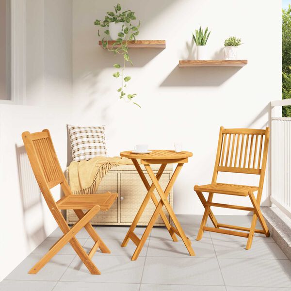 vidaXL Ensemble bistro de jardin 3 pcs Marron Bois d'acacia massif