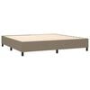 vidaXL Sommier &agrave; lattes de lit avec matelas Taupe 200x200 cm Tissu
