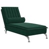 vidaXL Chaise longue de massage avec traversin vert fonc&eacute; velours