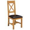 vidaXL Chaise de salle &agrave; manger 2 pc Bois de ch&ecirc;ne massif Noir