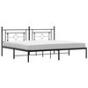 vidaXL Cadre de lit m&eacute;tal sans matelas avec t&ecirc;te de lit noir 193x203cm