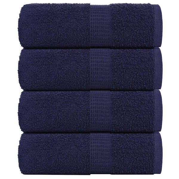 vidaXL Serviettes de toilette FROGN 4 pi&egrave;ces Bleu marine 30x30 cm 360 g/m&sup2;