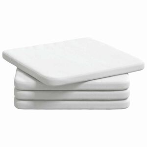 vidaXL Coussins de si&egrave;ge 4 pcs Blanc 40 x 40 x 3 cm tissu
