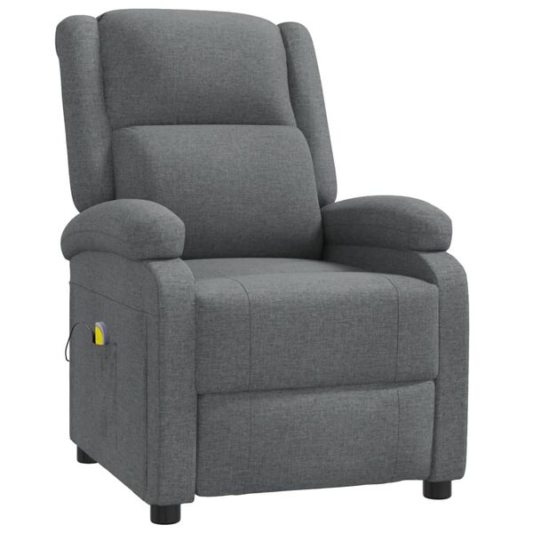 vidaXL Fauteuil de massage Gris fonc&eacute; Tissu