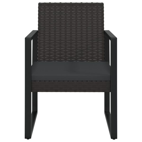 vidaXL Fauteuil de jardin avec coussin Noir R&eacute;sine tress&eacute;e